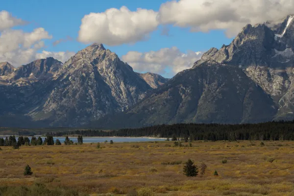 A rugged section of the Teton mountain range